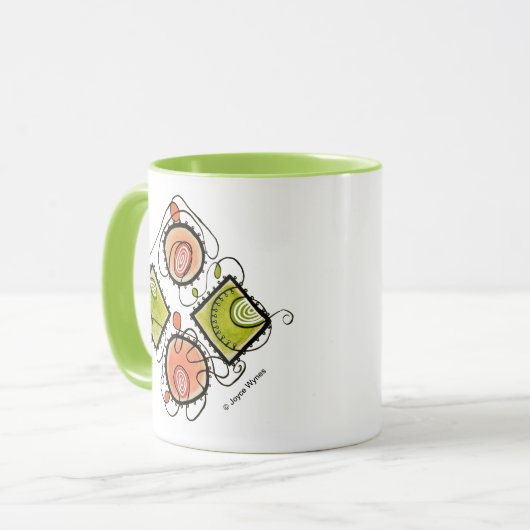 Limoen 11 oz Combo Mok-Random Scribbles Mok (Voorkant links)