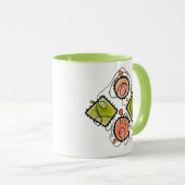 Limoen 11 oz Combo Mok-Random Scribbles Mok (Voorkant rechts)