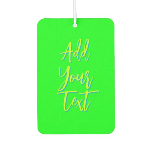 Limoen 3D Azure Modern Text Funny Electric Green Luchtverfrisser (Voorkant)