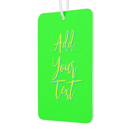 Limoen 3D Azure Modern Text Funny Electric Green Luchtverfrisser (Links)