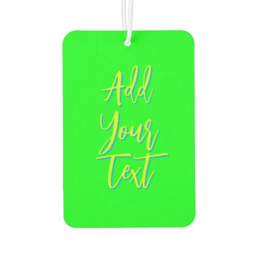 Limoen 3D Azure Modern Text Funny Electric Green Luchtverfrisser (Achterkant)