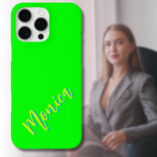 Limoen 3D Azure-naam   Grappig elektrisch groen iPhone 16 Pro Max Hoesje