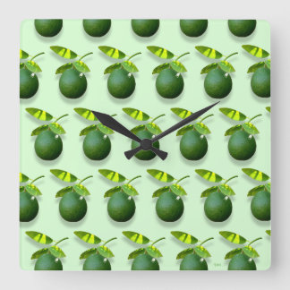 Limoen-a-licious Square Wall Clock Vierkante Klok
