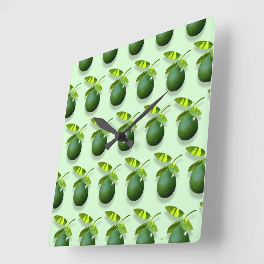Limoen-a-licious Square Wall Clock Vierkante Klok (Hoek)