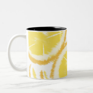 Limoen Abstract Pop Tie Dye Tweekleurige Koffiemok