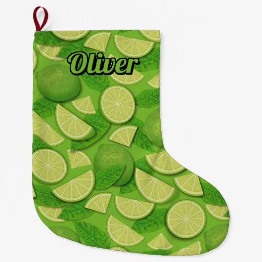 Limoen Achtergrond Grote Kerstsok (Voorkant)