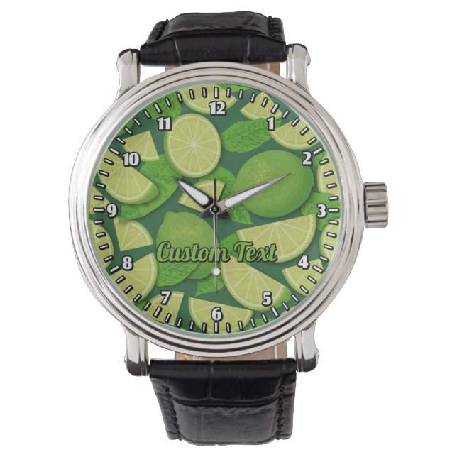 Limoen Achtergrond Horloge (Voorkant)