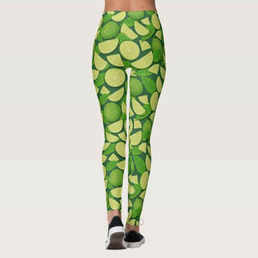 Limoen Achtergrond Leggings (Achterkant)