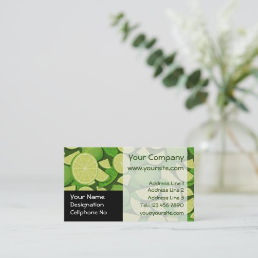 Limoen Achtergrond Visitekaartje (Staand voorkant)