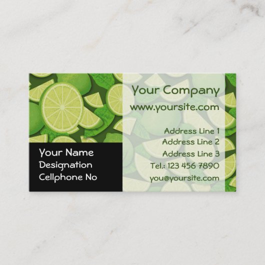 Limoen Achtergrond Visitekaartje (Voorkant)
