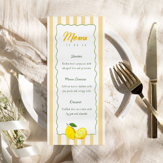 Limoen Afstudeer Menu Kaart Gele Streep Citroen
