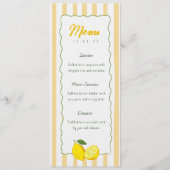 Limoen Afstudeer Menu Kaart Gele Streep Citroen (Voorkant)