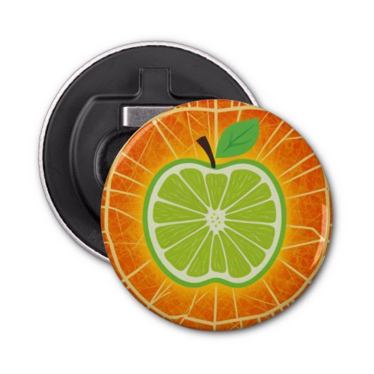 Limoen Apple Pop – Bold Citrus Art Bottle Opener (Voorkant)
