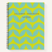 Limoen Aqua Mid Mod Pattern Personalized Recipe Notitieboek (Voorkant)