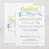 Limoen Aqua Modern Typografie Invite Kaart (Voorkant / Achterkant)