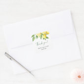 Limoen Aquarel Dank Je Vierkante Sticker (Envelop)