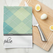 Limoen Argyle gepersonaliseerd Theedoek (Quarter Fold)