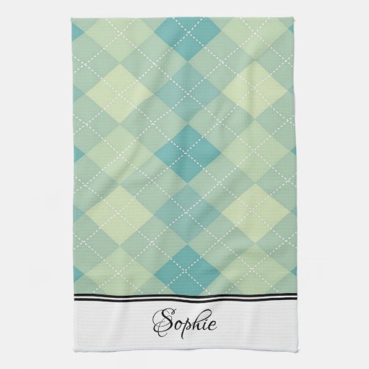 Limoen Argyle gepersonaliseerd Theedoek (Verticaal)