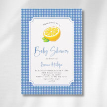 Limoen Baby Blauwe Geruite Baby Shower