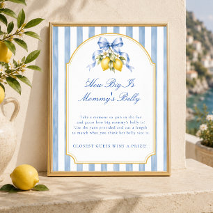 Limoen Baby Shower Hoe Groot Is Mama's Buik Bord Poster