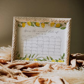 Limoen Baby Shower Raad de Verwachte Datum Kalende Poster