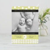 Limoen Baby Vogelkondiging geboorteregistratie met Aankondiging (Staand voorkant)