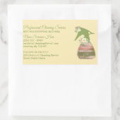 Limoen Beige Green Maid Spray Flower Cleaning Rechthoekige Sticker (Tas)