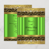 Limoen Birthday Party Elegant Gold Diamond Black Kaart (Voorkant / Achterkant)