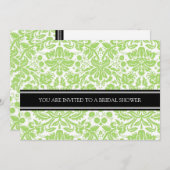 Limoen Black Damask Bridal Shower Invitation Kaart (Voorkant / Achterkant)