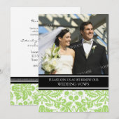 Limoen Black Photo Wedding Vow Renewal Uitnodiging (Voorkant / Achterkant)