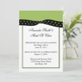 Limoen Black Polka Dots Post Wedding Reception Inv Kaart (Staand voorkant)