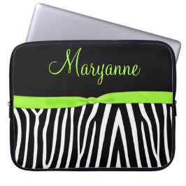 Limoen Black Zebra Limoen Ribbon Monogram Laptop Sleeve