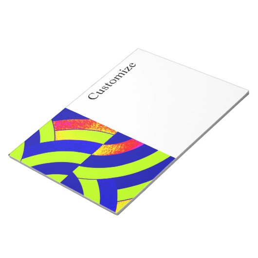 limoen/blauw chique moderne gebogen chevrons notitieblok (Schuin)