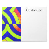 limoen/blauw chique moderne gebogen chevrons notitieblok (Voorkant)