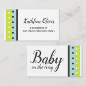 Limoen, Blauw en Donkergrijs Gift Registry Insert  Informatiekaartje (Voorkant / Achterkant)