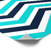 Limoen, Blauw en Navy Walvis-kinderkamerposter Poster (Hoek)