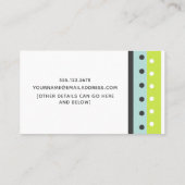 Limoen, blauwe en grijze Stippen en Stripes Callin Contactkaartje (Achterkant)