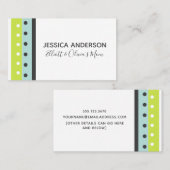 Limoen, blauwe en grijze Stippen en Stripes Callin Contactkaartje (Voorkant / Achterkant)