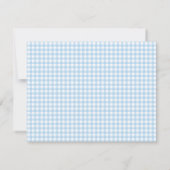 Limoen Blauwe Gingham Rand Persoonlijk Notitiekaartje (Achterkant)