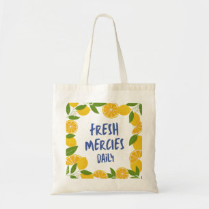 Limoen Blauwe Lettering Helder Zomer Geloven Elke Tote Bag