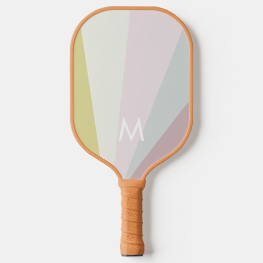 Limoen Blauwgroen Sorbet Monogram Modern Gepersona Pickleball Paddle (Voorkant)