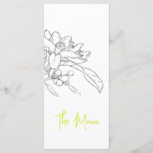 Limoen Blossom schets mono bruiloft Menu (Voorkant)