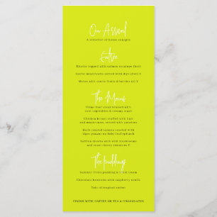 Limoen Blossom schets mono bruiloft Menu