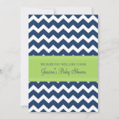 Limoen Blue Chevron Custom Baby Shower-uitnodiging Kaart (Voorkant)