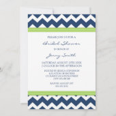 Limoen Blue Chevron Photo Bridal Shower Kaart (Achterkant)
