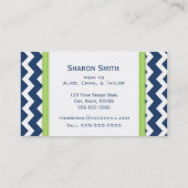 Limoen Blue Chevron Retro mam die kaarten aanroept Contactkaartje (Achterkant)