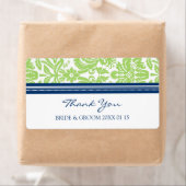 Limoen Blue Damask Trouwlabels Etiket (Insitu)