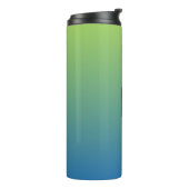 Limoen Blue Gradient aangepaste monogram tumbler Thermosbeker (Gedraaid links)