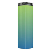 Limoen Blue Gradient aangepaste monogram tumbler Thermosbeker (Achterkant)