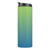 Limoen Blue Gradient aangepaste monogram tumbler Thermosbeker (Geroteerd rechts)
